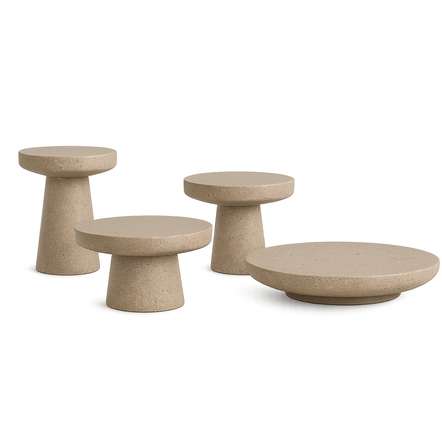 SET DE 4 MESAS DE CENTRO EXTERIOR HISTORY BEIGE KS