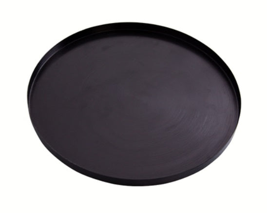 Black round shaped tray