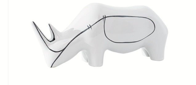 White Hand painted cow ornament-B