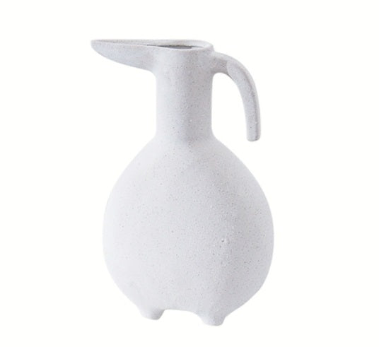 White sand geometric vase-C