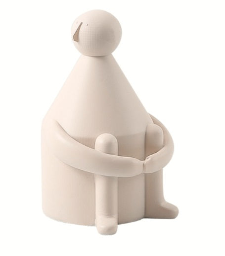 Round head white man White