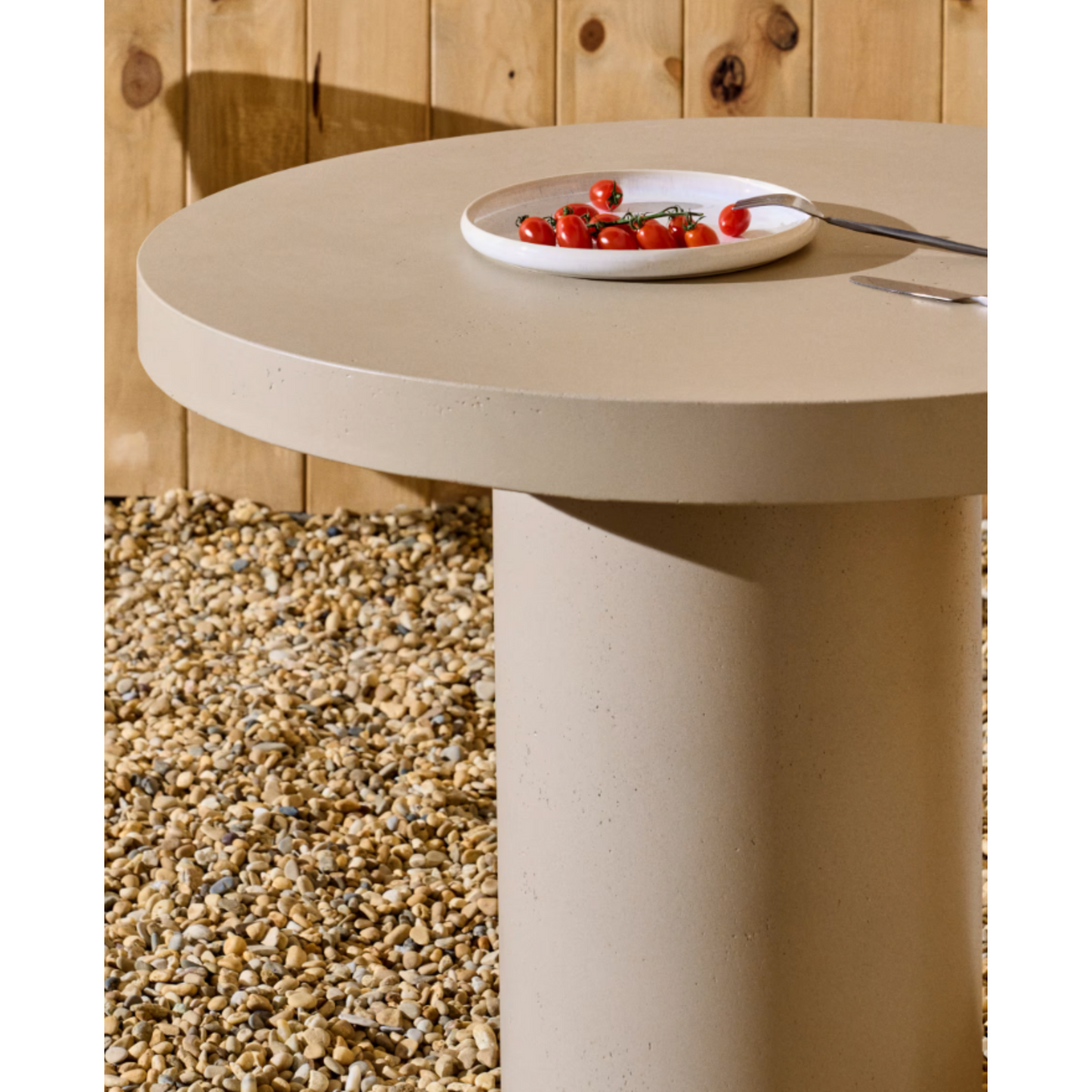 Mesa de Comedor Exterior Aiguablava Cemento Beige 90 LF