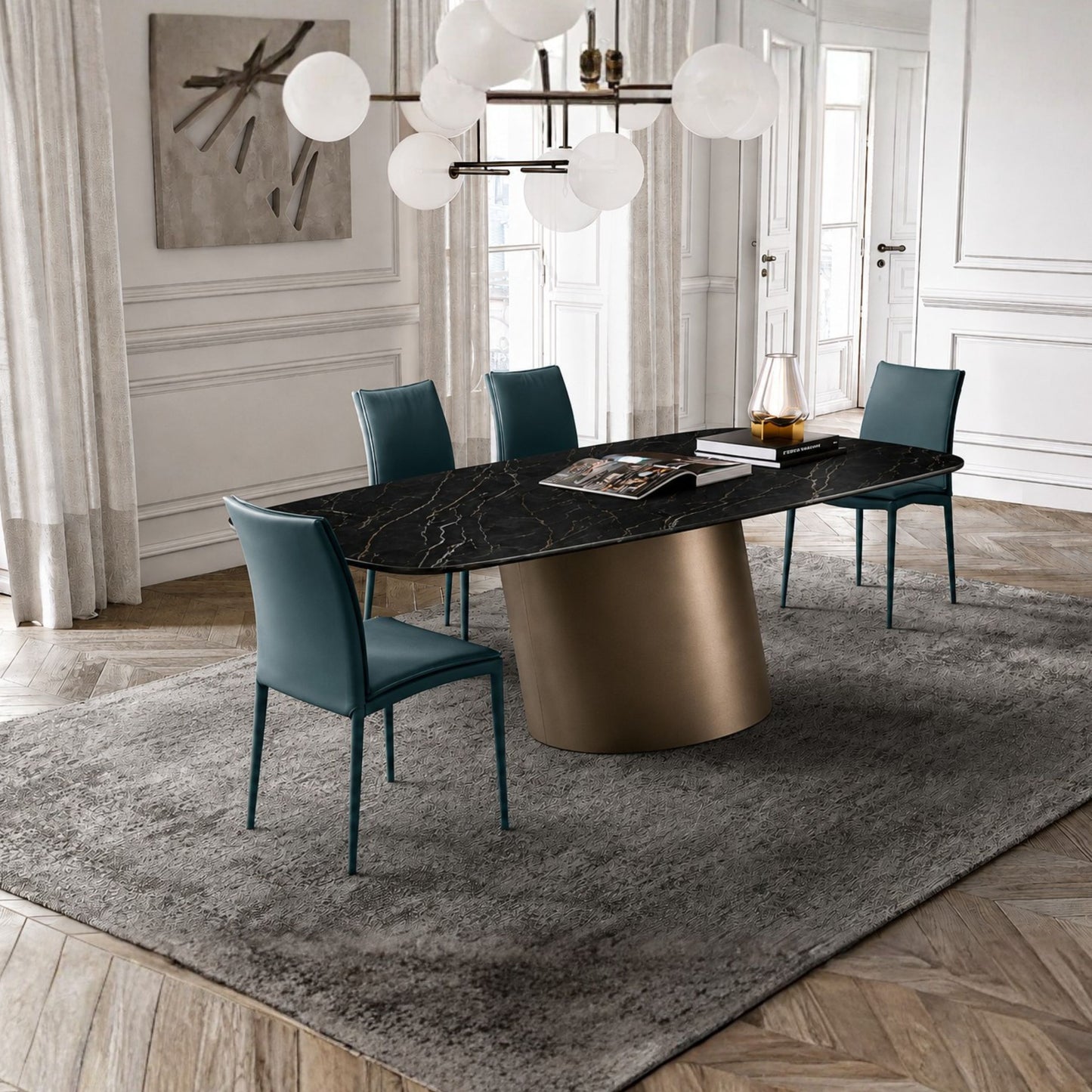 MESA DE COMEDOR DORADO EFO
