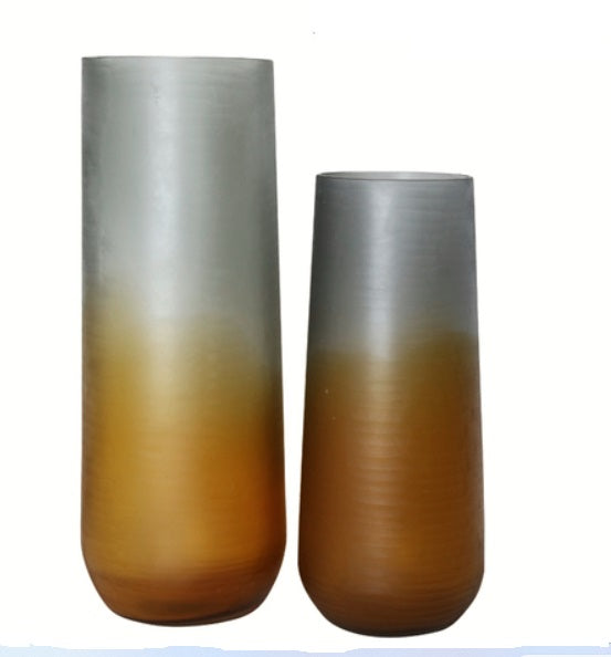 Grey brown frosted Vase-B
