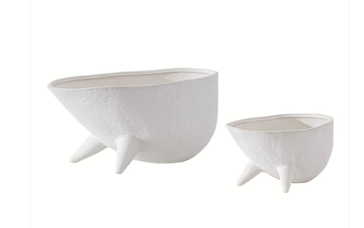 White Tripod Bowl-B