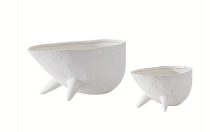 White Tripod Bowl-B