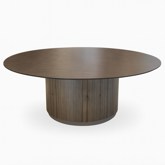 Mesa de Comedor Tub Redondo Nogal 200 DK