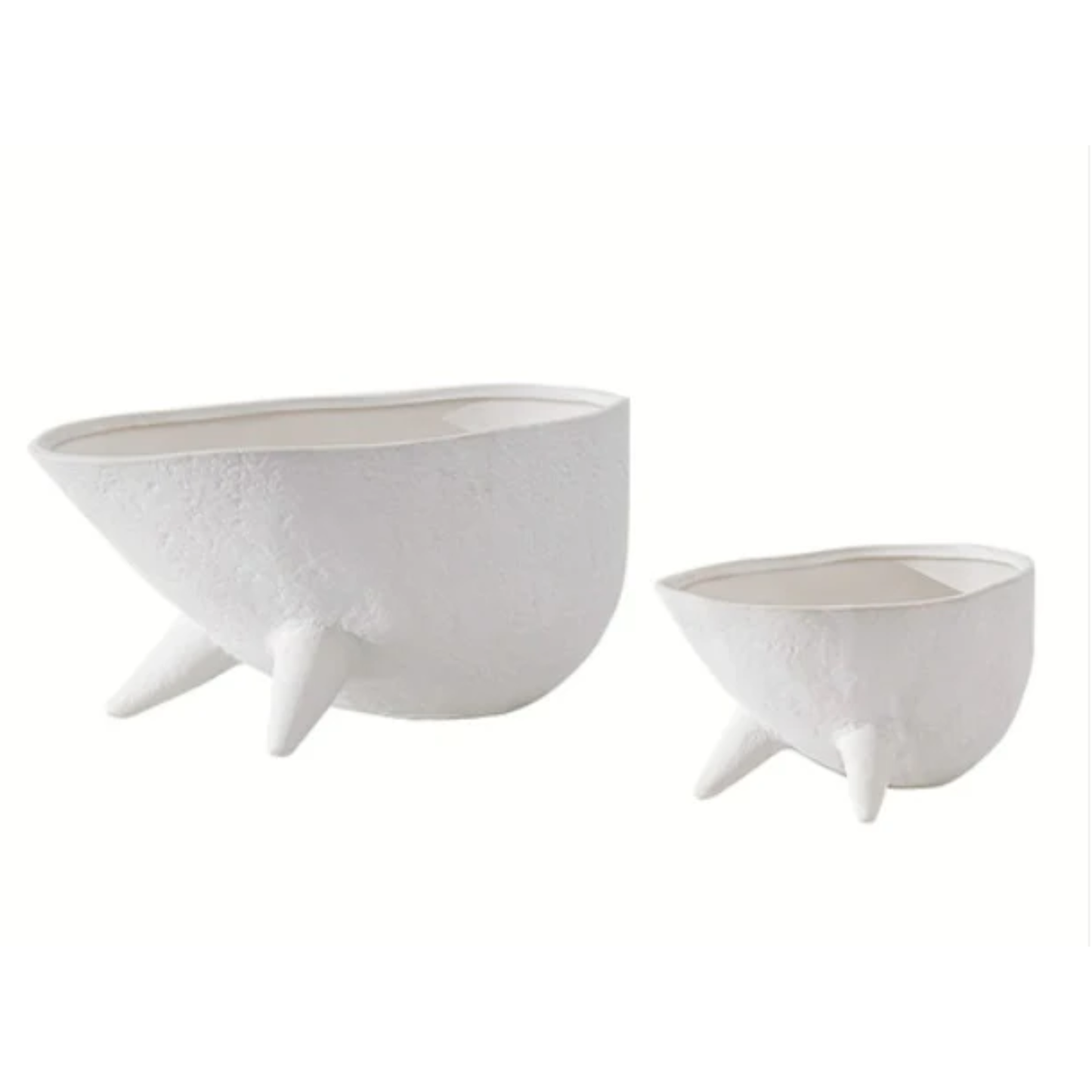 White Tripod Bowl-A