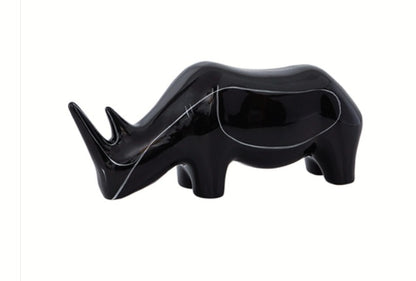 Black Hand painted cow ornament-A