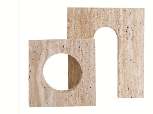 Yellow Squre& round shape vase-B