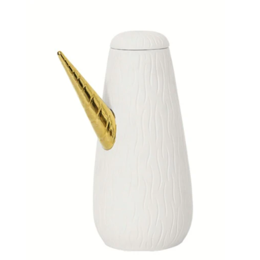 Long mouth decorative pot white-A
