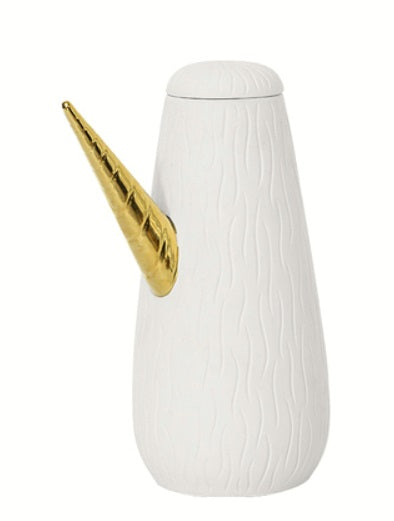 Long mouth decorative pot white-A