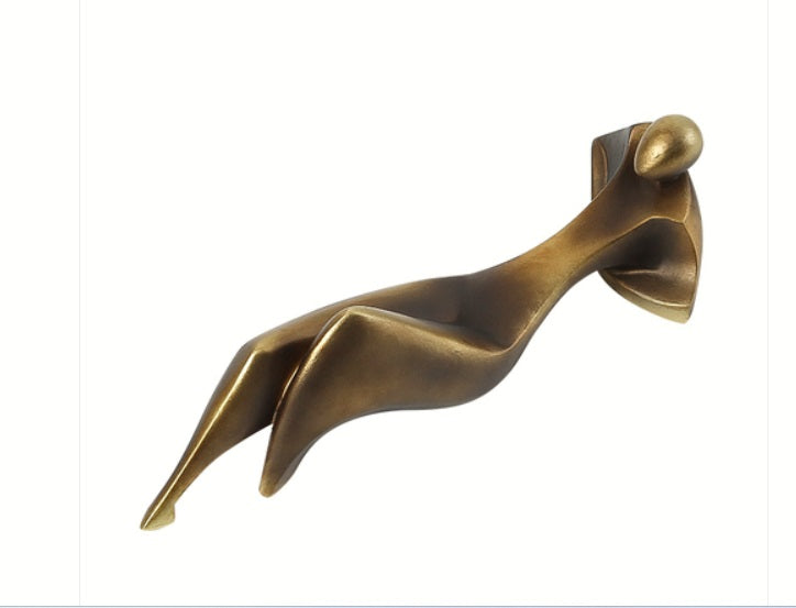 Lying person ornament Copper