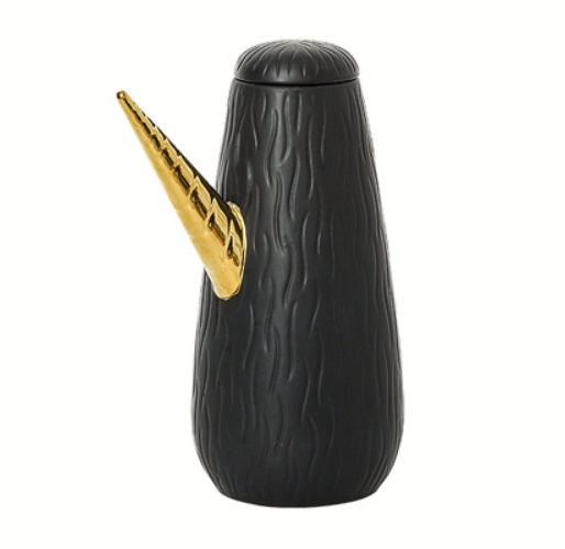 Long mouth decorative pot black-B