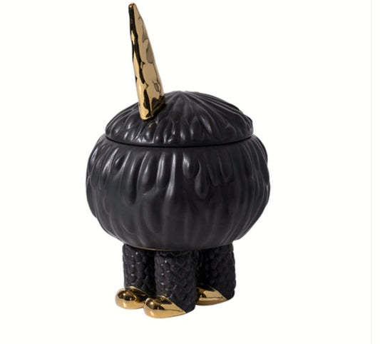 White Multi leg decorative Jar-A