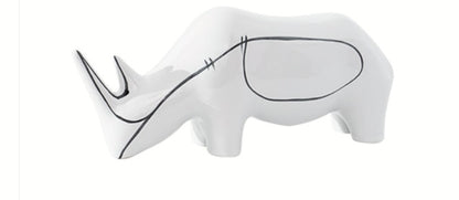 White Hand painted cow ornament-B