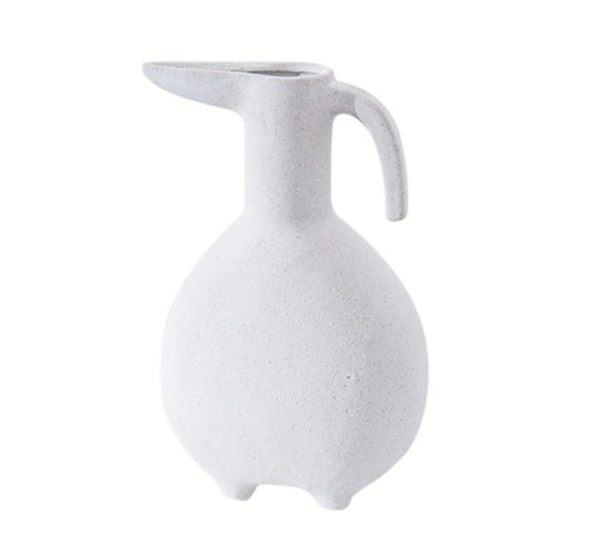 White sand geometric vase-C