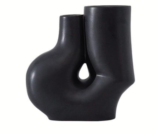 White sand double mouth Vase-B