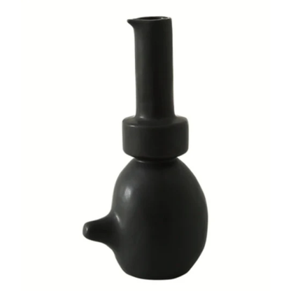 White sand geometric vase-A