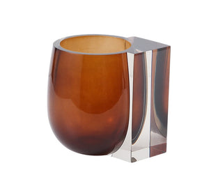 Accesorio Decorativo Transparent Brown Vase FLO