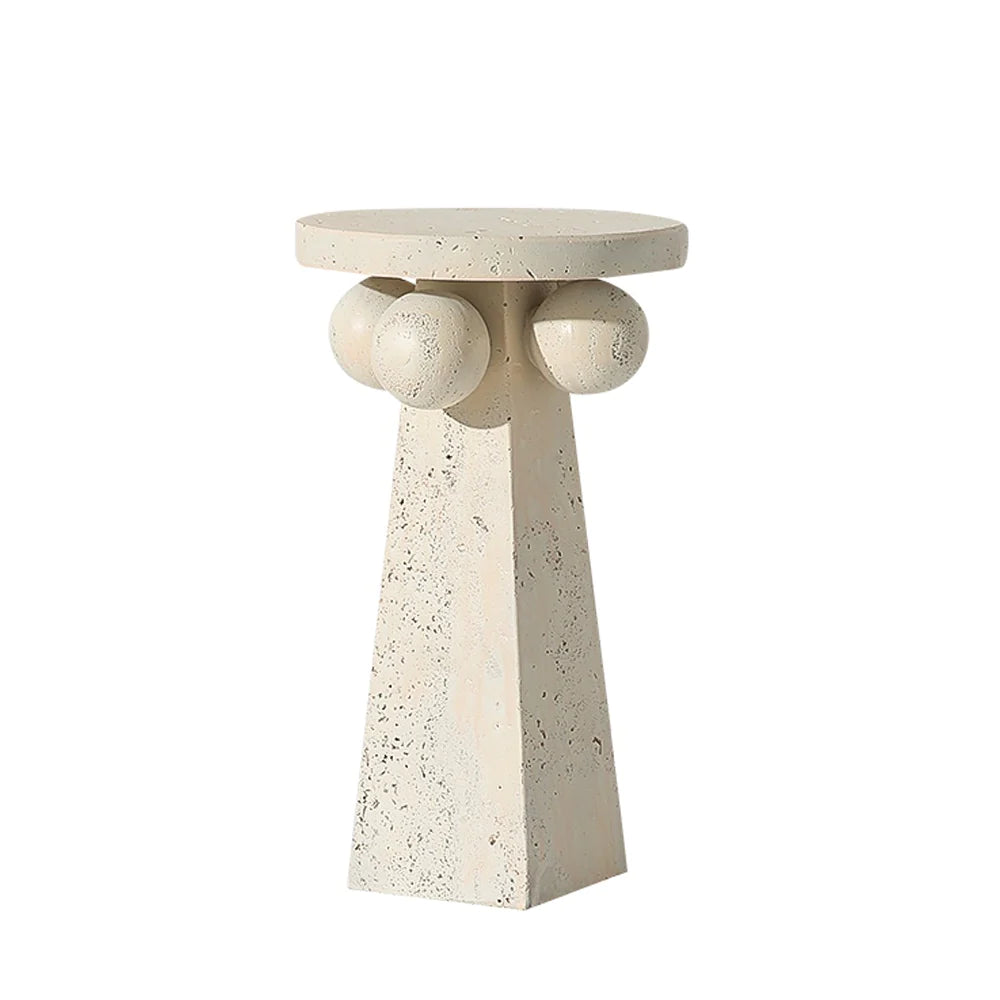 Accesorio Decorativo Travertine Pattern Plate High Beige FLO
