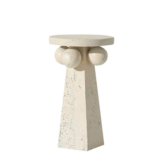 Accesorio Decorativo Travertine Pattern Plate High Beige FLO