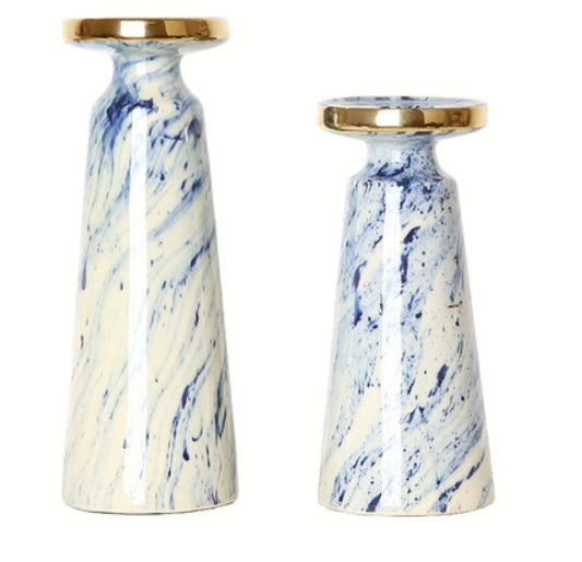 Blue quicksand Candle holder-A