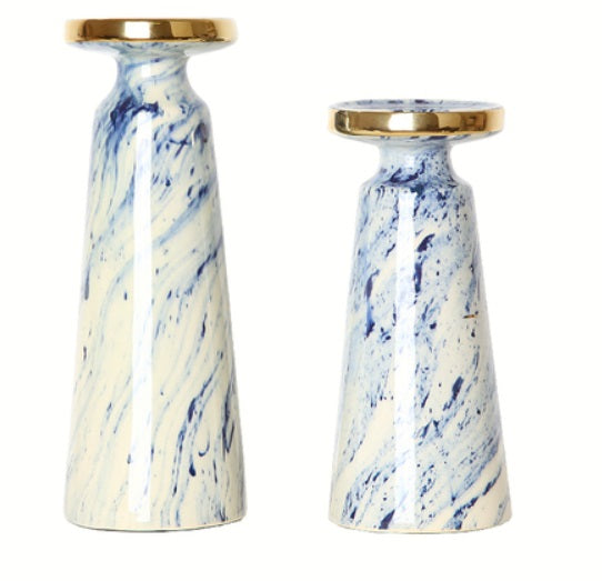 Blue quicksand Candle holder-B