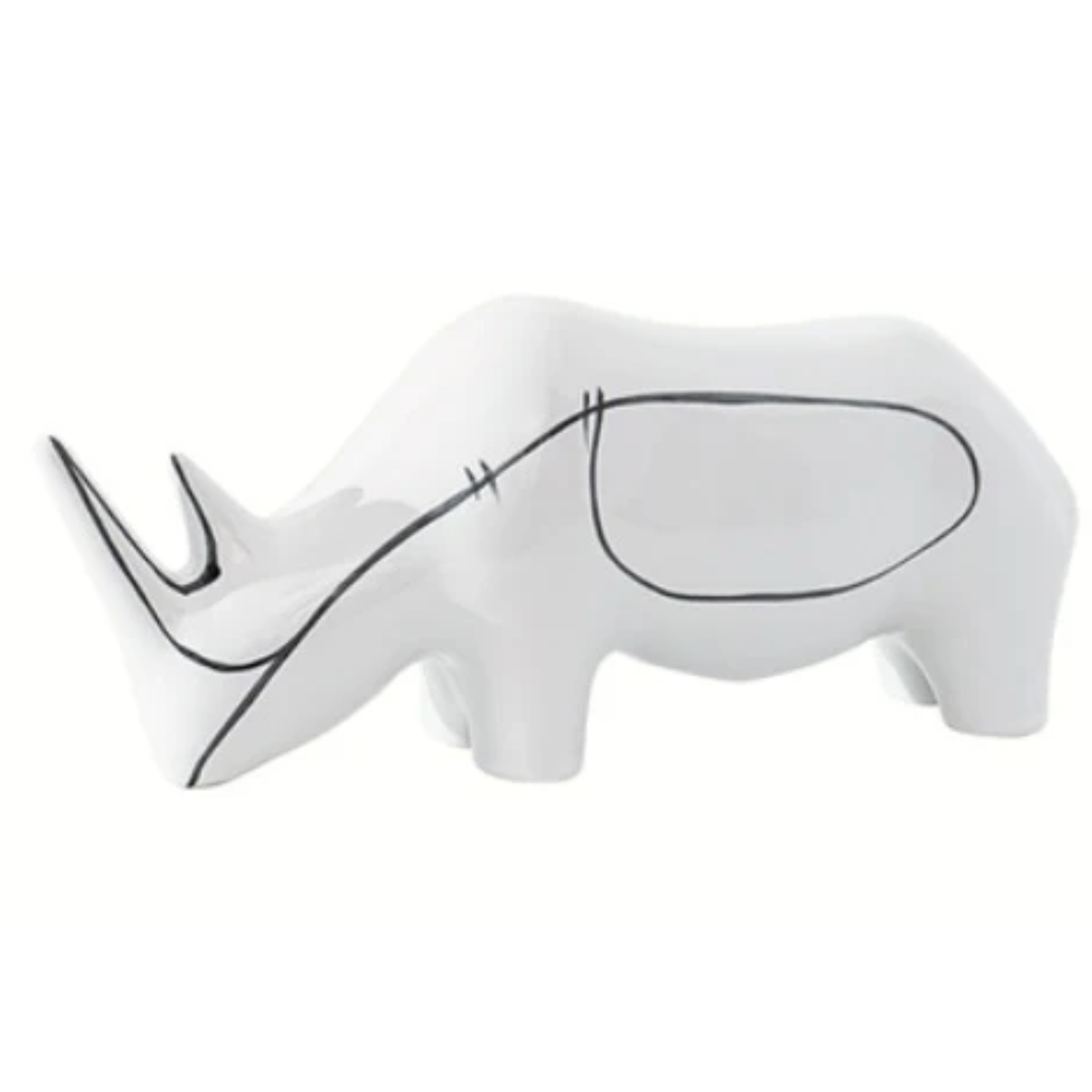 White Hand painted cow ornament-B