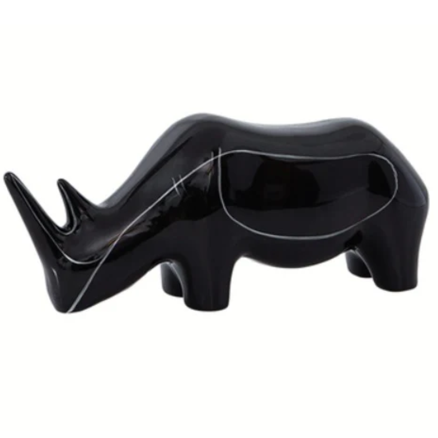 Black Hand painted cow ornament-A