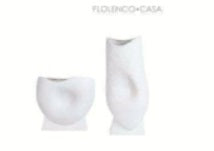 Round concave vase-White A