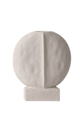 Accesorio Decorativo White Round Flat Vase -C FLO