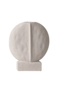 Accesorio Decorativo White Round Flat Vase -C FLO