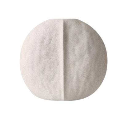 Accesorio Decorativo White Round Flat Vase -B FLO